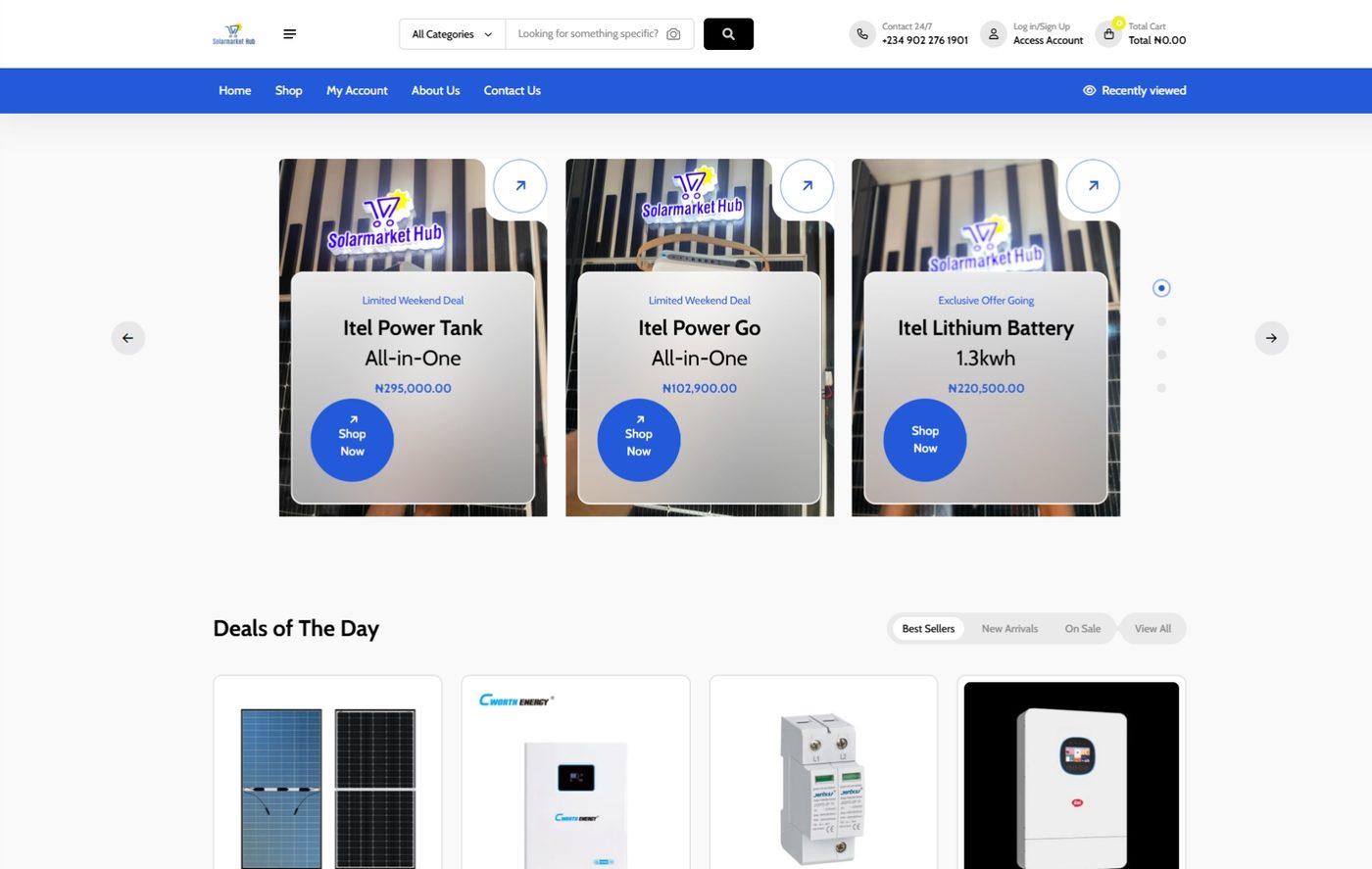 SolarMarket Hub — an online solar equipment store built by Aiby Technologies